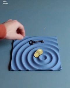 SLYCELAB Water Ripples Tray 3D Printed Waterdrop Desk Organizer Aesthetic Tray Holder