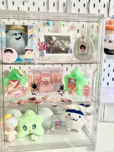 Acrylic Multi-layer Display Stand Valley Grain Pain Cabinet Anime Figurine Storage Box Desktop Organizer Transparent Plastic