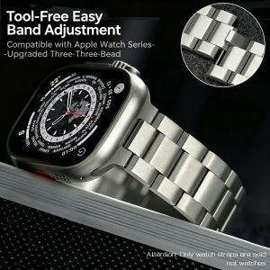 YALILAI Tool-free Metal Band for Apple Watch 49mm 46mm 45mm 44mm 42mm Men Women Business Stainless Steel Strap for iWatch Series 11 10 9 8 7 6 5 4 3 SE 3/2/1 Ultra 3/2/1