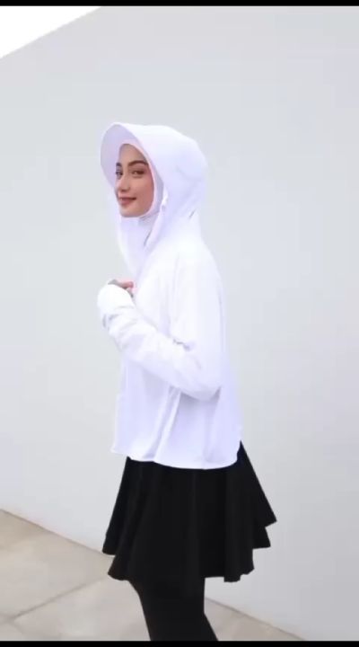 Hitjab - Sun Protection Short Jacket Climacool Jaket Olahraga Anti Matahari Sport Polos 8990
