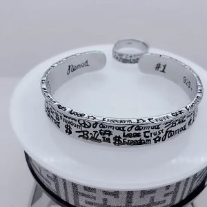 Vòng tay nữ lắc tay đeo kim loại xinh đẹp thời trang có Chữ phụ kiện phong cách Retro graffiti Ký tự Cổ