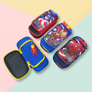 < 9912 > Pencil Case Kotak Pensel Avengers Collection / Design Capt America Ironman Spiderman Kanak-Kanak  / Stationery