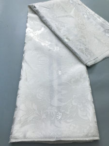 Brown African Brocade Jacquard Fabric Damask Material Nigerian Gilding Lace Brocard Tissu 5 Yard Dentelle Africaine S4397