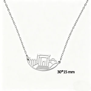 Jerusalem Holy Temple Hollow Pendant Necklace For Women Man Stainless Steel Amulet Judaism Beit Hamikdash Jewelry Gift
