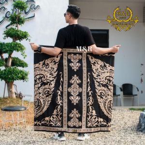[PROMO] Sarung Santri Batik Pekalongan Ukuran Dewasa Jumbo Warna Dasar Hitam Motif Terbaru