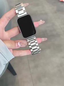 jansin | Watch Band For Xiaomi MiBand 10 Pro/9 Pro/8 Pro Correa Stainless Steel Band Sports Strap For Redmi Watch 6 5 4 Metal Bracelet