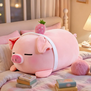 Cute Strawberries-themed Soft Pig Plush Toy