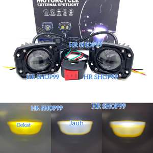 Sepasang Lampu Foglamp Laser Gun LED Bumper Bemper Mobil 3inc Kotak KOTAK putih Cut Off 30watt Full Alumunium