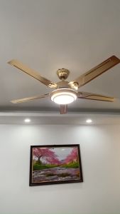 Quạt trần đèn DCT218V động cơ Dc sải cánh 1320mm điều khiển từ xa 6 số có đảo chiều