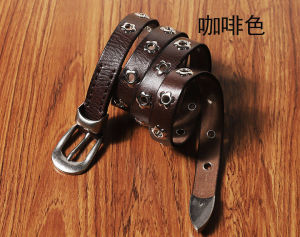 Genuine Leather Belt for Women Single Row Buckle Multi-Hole Position Flower Buckle Waist Belt Stylish And Durable