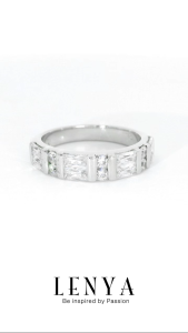 LENYA แหวน CZ Diamondlike เสริมบุคลิกและความมั่นใจ ตัวเรือนเงินแท้925 ชุบทองคำขาว