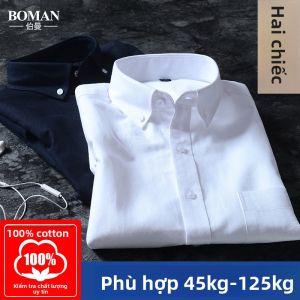 Boman | Áo Sơ Mi Dài Tay Bằng Cotton Thời Trang Vải Oxford Trắng Size Lớn
