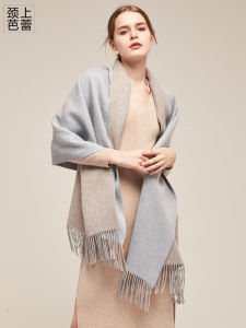 Thickened Double-Sided Wool Scarf Womens Winter Shoulder Wrap Two-Purpose Korean Style Super Long Versatile Solid Color Warm