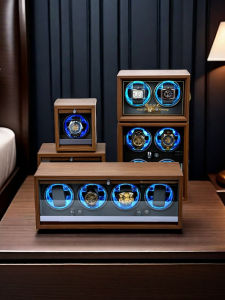 Tan Yun Zhiyuan New Premium Black Walnut Wood Watch Case with Automatic Movement Silent Mechanical Wristwatch Box