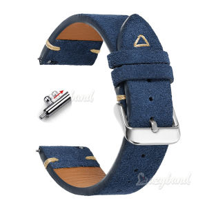 Dây Đeo Đồng Hồ Bằng Da Lộn Cổ Điển 20/22mm Khâu Thủ Công Màu Nâu Xanh Phổ Thông Dành Cho Nam Giới Dành Cho Citizen IWC Seiko - Phong Cách Doanh Nhân