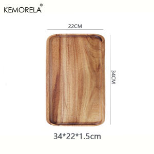1PCS Acacia Wood Coffee Tray Food CupTrays Decorative Wood Tray Dessert Bamboo Tray Gongfu Tea Tray Kitchen Storage Accessories