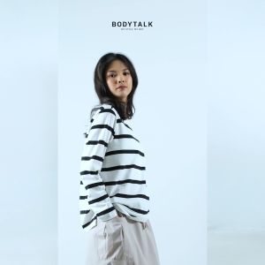 Bodytalk Kaos Wanita Jev Offwhite Black 14374T4OH