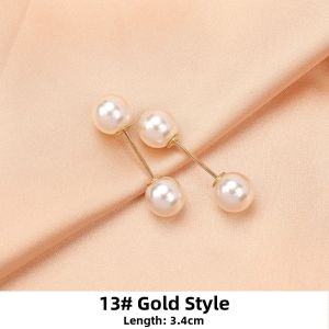 Adjustable Waist Pin Fixed Clothing Collar Brooch Clip Pearl Button Pants Tightening Prevent Exposure Home Fabric Sewing DIY