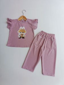 Setelan Labubu Anak Perempuan 1 sampai 7 tahun Bahan. Waffle knit Premium