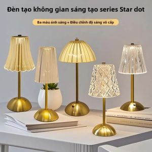 Đèn Bàn Cảm Ứng LED Có Thể Điều Chỉnh Độ Sáng Đèn Ngủ Không Dây Có Thể Sạc Lại Để Đọc Sách Trên Máy Tính Để Bàn Khách Sạn Bar Trang Trí Phòng Ngủ