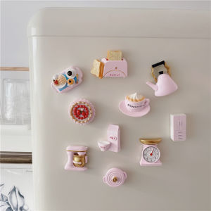 Pink Young Adult Heart Kitchen Afternoon Tea Refridgerator Magnets Food 3D 3D Baking Accessible Luxury Artificial Food Toys Magnetic