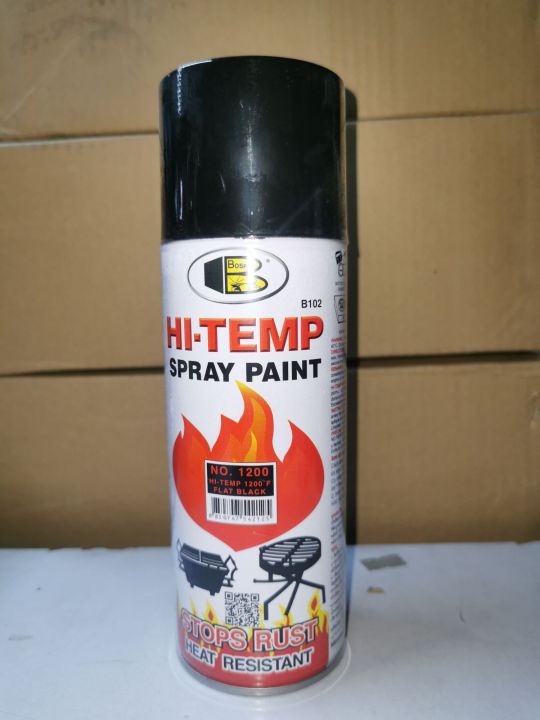Bosny Hi Temp Flat Black 1200F spray paint Lazada PH