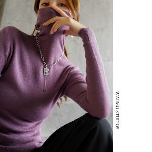 Warmo/Seamless Craft ~ Autumn and Winter Wild Cashmere Sweater Pile Collar Turtleneck Slimming Long Sleeves Bottoming Shirt for Women
