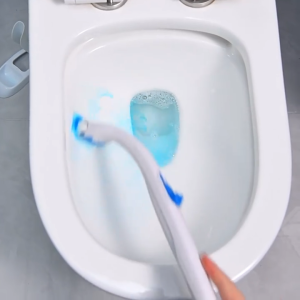 Disposable Toilet Brush With 12pcs Brush Head Comes With Cleaning Solution Wall Mounted Brush Holder