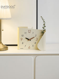 EMITDOOG นาฬิกาตั้งโต๊ะตกแต่งบ้านสไตล์ครีม ชั้นวางของหน้าประตูบ้าน ชั้นวางของหน้าตู้ตivi ชั้นวางของหน้าตู้เก็บเครื่องดื่ม
