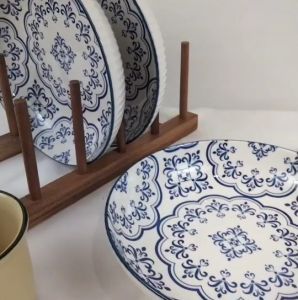 ชาม ชามเซรามิค ชามกระเบื้อง เซรามิก จานชาม จานเซรามิค จานกระเบื้อง  กว้าง 8.5นิ้ว สูง 2นิ้ว ชามลายดอก เข้าไมโครเวฟได้ เงางาม