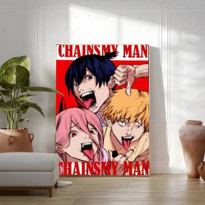 Bandai | Chainsaw Man Anime Poster In Canvas Denji Nghệ Thuật Treo Tường Phong Cách Hiện Đại Nhật Bản Manga Hoạt Hình Cho Phòng Ngủ Phòng Khách Trang Trí Nhà