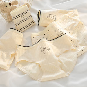 Antibacterial Pure Cotton Triangle Panties for Girls Seamless Underwear Short Shorts Comfortable mid Waist Briefs for Teens