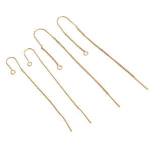 2pcs/bag 14K Gold Plated Brass U-chain Single Double Strand Earring For DIY Making Fashion Accessories