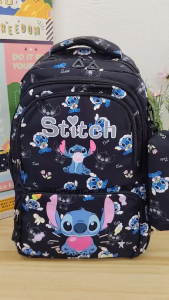 D1-72011 - STITCH Design 46CM Korea Backpack / Beg Galas Sekolah Rendah & Menengah / Kanak-Kanak Kids Backpack