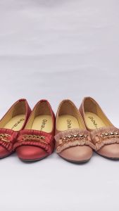 Sepatu Pesta Anak Perempuan 26-35 Balet Pita Racik Mocca