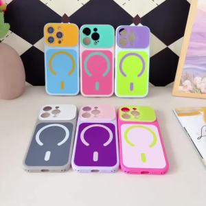 EOENKK | Macaron Pastel Color Magnetic Phone Case For Magsafe iPhone 11 12 13 14 15 16 17 Pro Max Air 17 Pro Girls Shockproof Back Cover