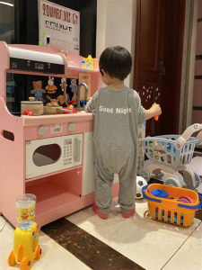 YOULEBI | Cooking Pretend Play Toy Wooden Kitchen