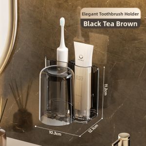 SHANGPINSHANGGE | Wall-mounted Toothbrush Holder with Mouthwash Cup and Toothbrush Cup