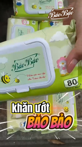 Khăn ướt Bảo Bảo 80 tờ không cồn không mùi cao cấp dành cho mẹ và bé an toàn dịu nhẹ
