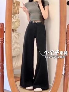 Quần Ống Rộng Cạp Cao Cho Nữ Mùa Thu 2024 Quần Ống Rộng Ống Đứng Cạp Cao Phong Cách Tối Giản Đa Năng Có Túi