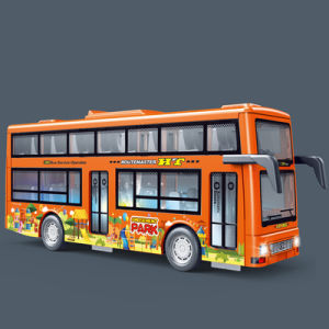 Double Decker Sightseeing Bus Model Pull Back Vehicles Toy Die Cast Pull Back Vehicles Open the Door Light Music Toys for Boys