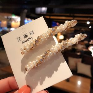 Korean Style Pearl Hair Clip Sweet Lady Side Bangs Hair Accessories Handmade Hairpins Elegant Hair Jewelry Hair Barrettes