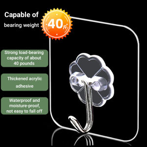 10PCS/Set Reusable Transparent Self Adhesive Wall Hook Hanger Anti-skid Traceless Heavy Duty Stick on Bathroom KitchenWaterproof wall mounted nail free hook household clothes hanger