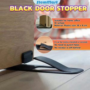 ItemMart Black Door Stopper Properly Holds Your Door Open Door Wedge Holder