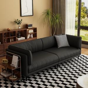 Modern Minimalist Small Apartment Sofa Living Room Home Office Removable and Washable Flannel Reception Double Three-Seat Straight Row Sofa