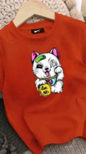 Kaos distro anak bandung lengan pendek bahan combed 30s motif sablon warna untuk usia 1-12 tahun