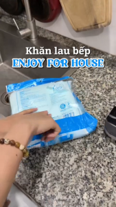 Khăn lau bếp ENJOY for house vải không dệt dùng một lần mềm mịn dễ hút nước độ đàn hồi tốt khó rách
