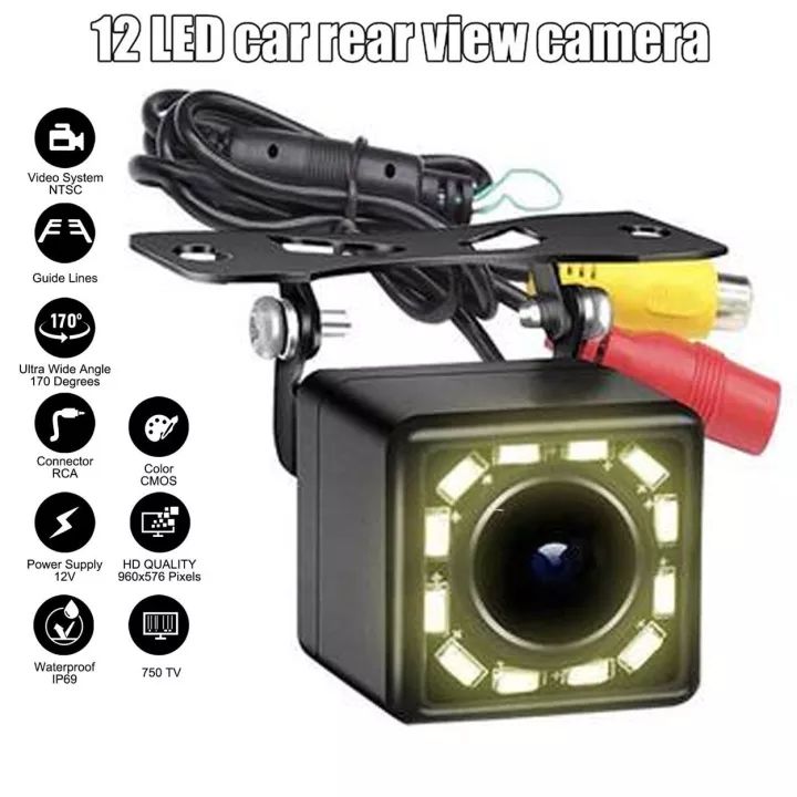 Car Rear View Camera Universal 12 LED Parking Rear View Night Vision