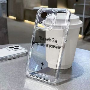 Christian Bible Verse Phone Case For iPhone 17 Air 16E 16 15 14 11 Pro Max Plus 13 12 Mini 8 7 X Transparent Shockproof Cover