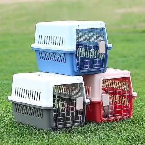 【COD】Cat Cage  Pet carrying Carrier Travel Cage Dog Cage Airline Approved Dog Cat Transport Crate Breathable and safe M:48x32x30 / L:58x37x35
